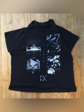 Men's Black Short-Sleeve Graphic Tee with White Artwork